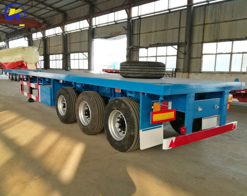 Trailers à trois essieux pour le transport de marchandises lourdes 12 pneus 16 mm poutre latérale
