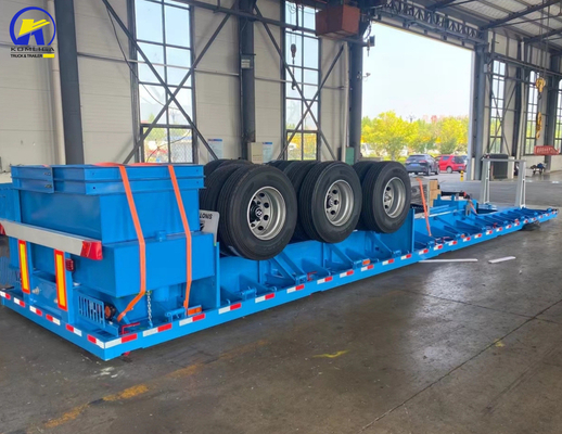 3 essieux Semi-remorque à roues plates à charge lourde Container remorque personnalisée ABS en option