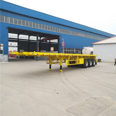 Capacité de chargement de 30 à 100 t Semi-remorque à roues plates à trois essieux en acier