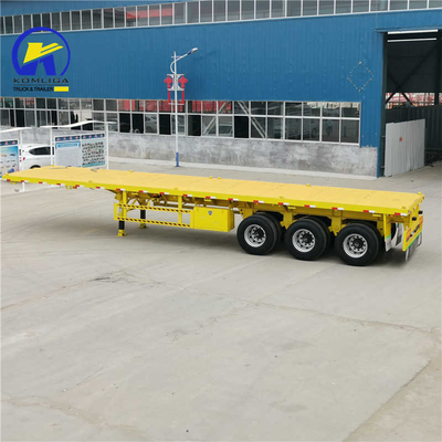 Capacité de chargement de 30 à 100 t Semi-remorque à roues plates à trois essieux en acier