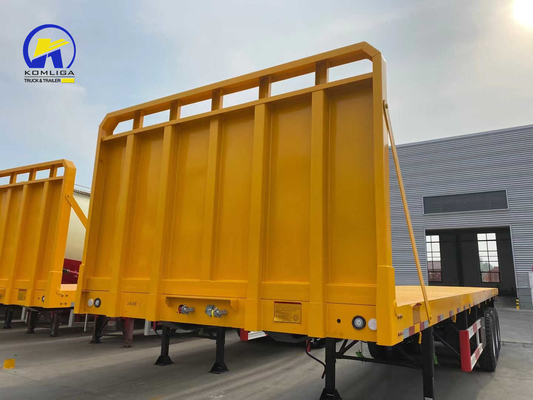Capacité de chargement de 30 à 100 tonnes Ventilateur Wabco 2/3/4 essieux Semi-remorque plat pour conteneur