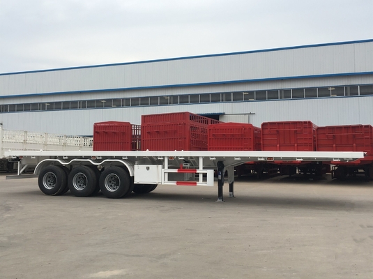 Container à plateau de 40 pieds 20 pieds ou tête de piste Semi-remorque à roue de 7000-8000 mm