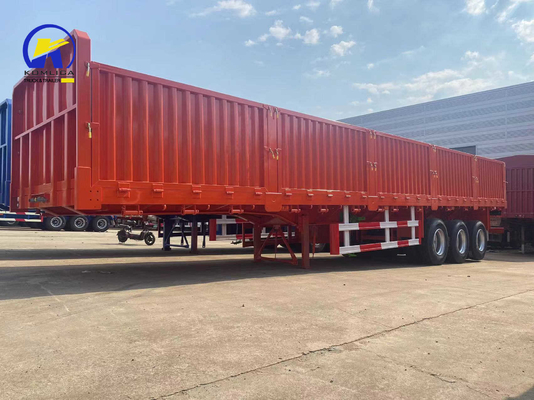 Capacité de chargement de 30 à 100 tonnes 3 essieux 40 pieds conteneur de protection latérale Semi-remorque avec lumière LED