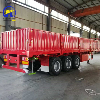 Capacité de chargement de 30 à 100 tonnes 3 essieux 40 pieds conteneur de protection latérale Semi-remorque avec lumière LED