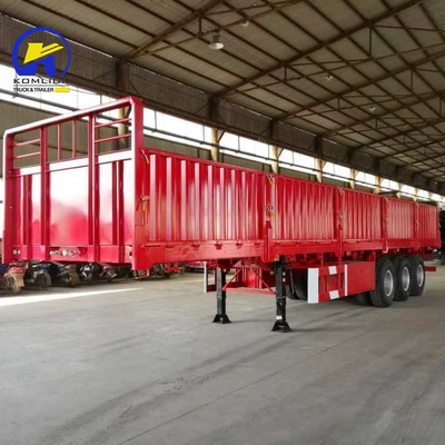 Capacité de chargement de 30 à 100 tonnes 3 essieux 40 pieds conteneur de protection latérale Semi-remorque avec lumière LED