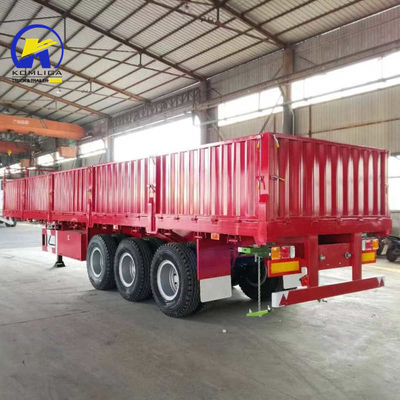 Capacité de chargement de 30 à 100 tonnes 3 essieux 40 pieds conteneur de protection latérale Semi-remorque avec lumière LED