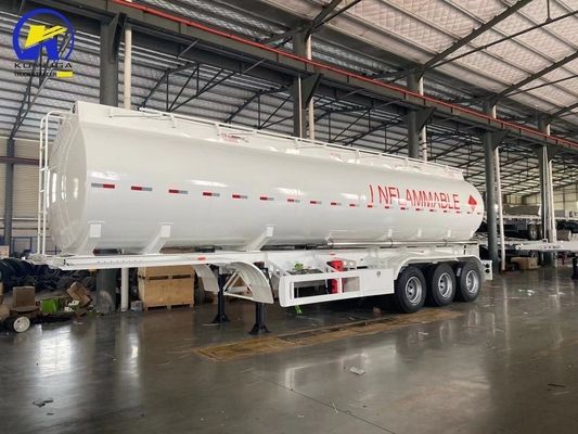 Semi-remorque de stockage de liquide en acier inoxydable à trois essieux en aluminium et en carbone