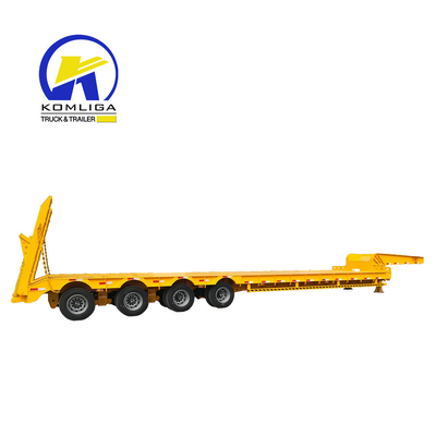 3 essieux extensibles 40 80 60 tonnes Semi-remorque à lit bas avec et 4 mm épaisseur de plate-forme