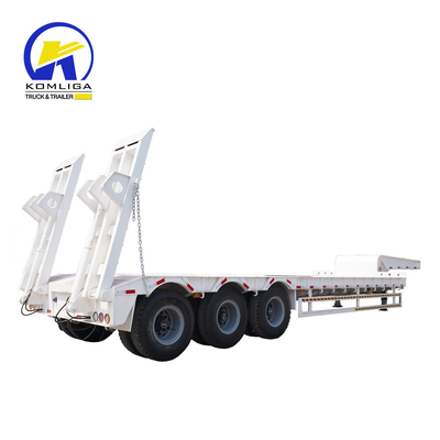 3 essieux extensibles 40 80 60 tonnes Semi-remorque à lit bas avec et 4 mm épaisseur de plate-forme