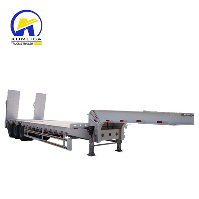 3 essieux extensibles 40 80 60 tonnes Semi-remorque à lit bas avec et 4 mm épaisseur de plate-forme