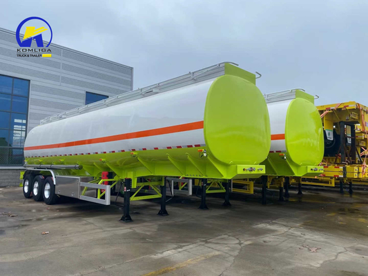 3 essieux 42cbm Blanc et vert Couleur Feul Tank Semi-remorque avec 12500*2500*1650mm Taille