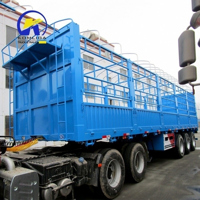 7000-8000 mm Base des roues Semi-Drop Log Clôture Van Box Cargo Trailer par suspension mécanique