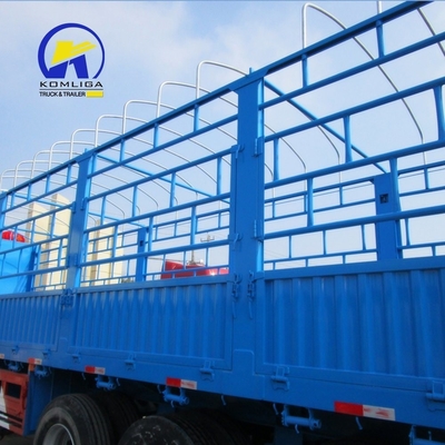 7000-8000 mm Base des roues Semi-Drop Log Clôture Van Box Cargo Trailer par suspension mécanique