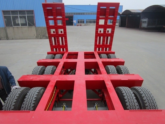 Afrique du Sud 3 essieux 60t remorque à lit bas avec hydraulique et de qualité lourde 80tonnes