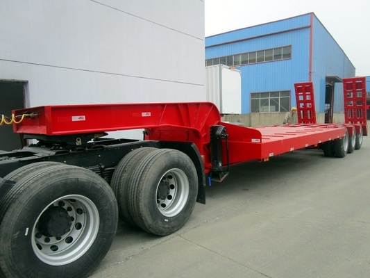 Afrique du Sud 3 essieux 60t remorque à lit bas avec hydraulique et de qualité lourde 80tonnes