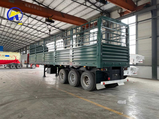 Certification du CCG Semi-remorque à plat pour le transport Fuwa 3 essieux 30-100t Clôture