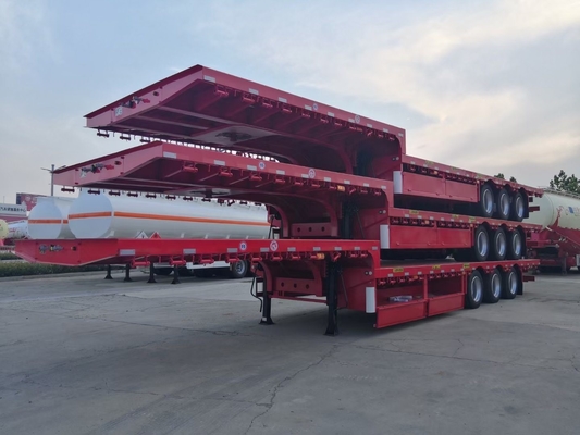 Trailers à bande passante basse de 1820 mm pour l'Afrique 3 essieux 40 pieds cou de poule 60 tonnes
