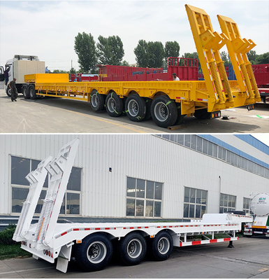 Sinotruk HOWO 3 essieux 60 t remorque semi-basse avec rampe 7000-8000 mm