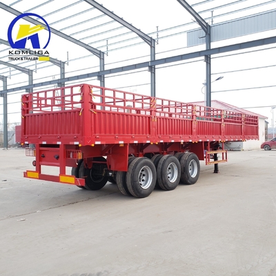 3 essieux 40FT 45FT clôture mur latéral semi-camion remorque Jost deux vitesses Spport jambe soutenue