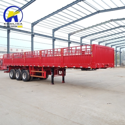 3 essieux 40FT 45FT clôture mur latéral semi-camion remorque Jost deux vitesses Spport jambe soutenue