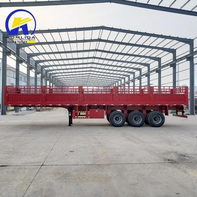 3 essieux 40FT 45FT clôture mur latéral semi-camion remorque Jost deux vitesses Spport jambe soutenue