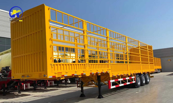 Camion à semi-remorque à paroi latérale de conteneur à 3 axes de 40 pieds de long avec au mieux Q345b en acier