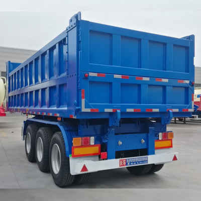 3 essieux 60 tonnes 70 tonnes Tireur d'extrémité 35 45 mètres cubes remorque à décharge avec faisceau principal vers le bas