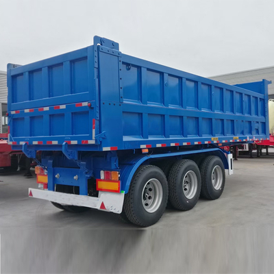 3 essieux 60 tonnes 70 tonnes Tireur d'extrémité 35 45 mètres cubes remorque à décharge avec faisceau principal vers le bas