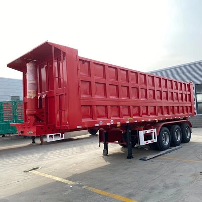 3 essieux 60 tonnes 70 tonnes Tireur d'extrémité 35 45 mètres cubes remorque à décharge avec faisceau principal vers le bas