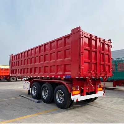 3 essieux 60 tonnes 70 tonnes Tireur d'extrémité 35 45 mètres cubes remorque à décharge avec faisceau principal vers le bas