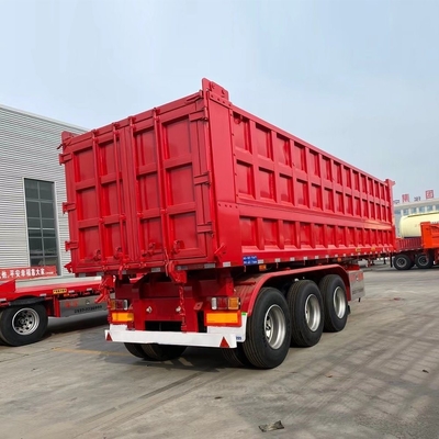 3 essieux en forme de U 30 tonnes 35 cube côté de remise à l'air libre de charbon Dump Trailer avec boîte à outils une pièce