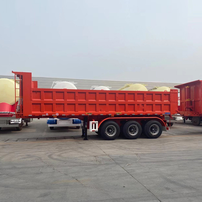 3 essieux en forme de U 30 tonnes 35 cube côté de remise à l'air libre de charbon Dump Trailer avec boîte à outils une pièce