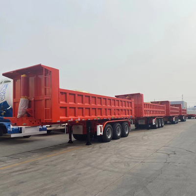 3 essieux en forme de U 30 tonnes 35 cube côté de remise à l'air libre de charbon Dump Trailer avec boîte à outils une pièce