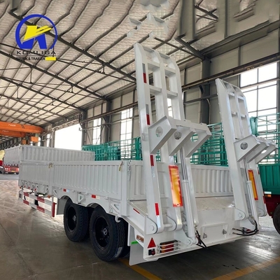 LED Light 3 Axle Gooseneck Semi-remorque basse avec rampe personnalisée sur demande personnalisée