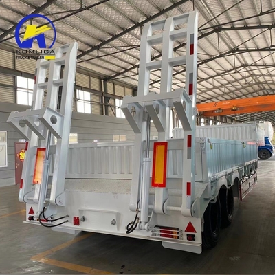 LED Light 3 Axle Gooseneck Semi-remorque basse avec rampe personnalisée sur demande personnalisée