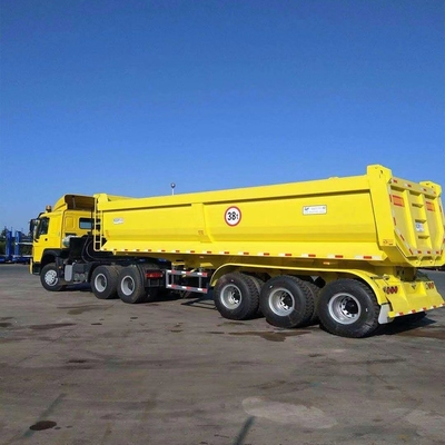 3 essieux à charge lourde 40/60/70 tonnes Semi-remorque à décharge à bascule avec système hydraulique Hyva
