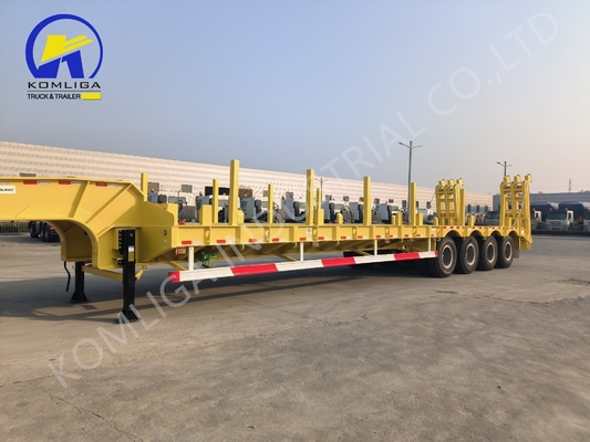 60 80 100 tonnes Lowboy Semi-remorque avec 7000-8000 mm de base de roue et 15/80/22.5 pneus