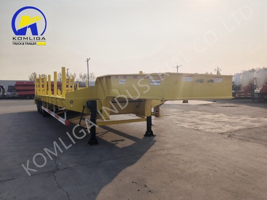 60 80 100 tonnes Lowboy Semi-remorque avec 7000-8000 mm de base de roue et 15/80/22.5 pneus