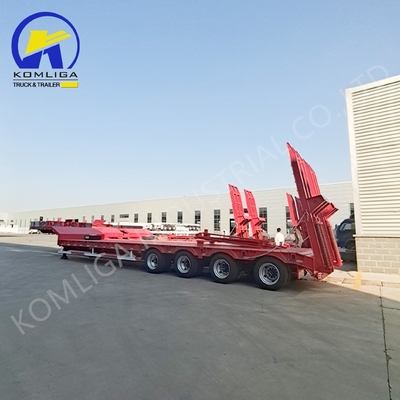Capacité de chargement 80T Multi-axe basse-côté basse-garçon camion Semi-remorque pour les besoins du client