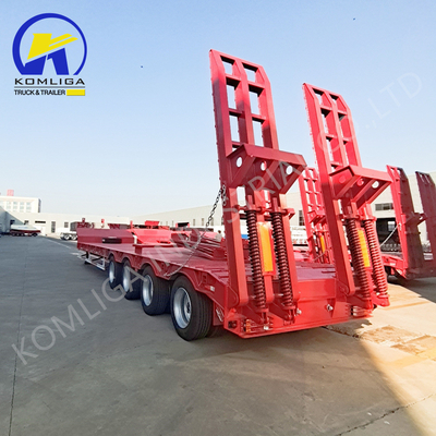 Capacité de chargement 80T Multi-axe basse-côté basse-garçon camion Semi-remorque pour les besoins du client