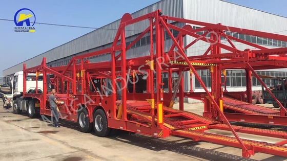 Classe lourde 3 Transporteur de véhicule à roues à essieu Semi-remorque remorque avec ascenseur hydraulique