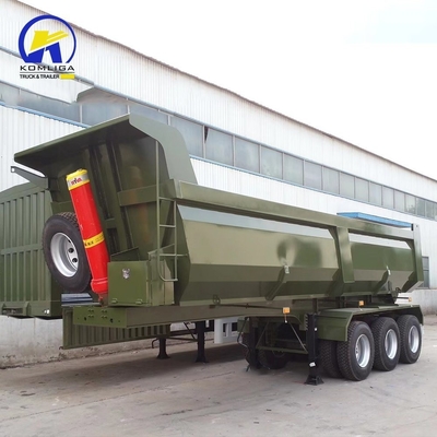 90 W mm*13 Épaisseur mm*10 couches Précipitation à feuille de printemps End Dump Trailer pour le transport du charbon de 60 tonnes