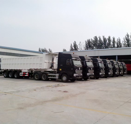 60/70/80 Tonne Tandem de remorque à bascule en aluminium avec bordure 9.00-22.5/8.00-20/8.5-20 Chine