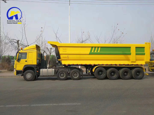 Semi-remorque à décharge de 50 tonnes avec base de roue 7000-8000 mm et certification GCC