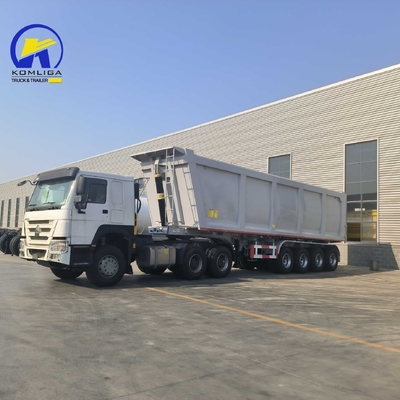 Semi-remorque à décharge de 50 tonnes avec base de roue 7000-8000 mm et certification GCC