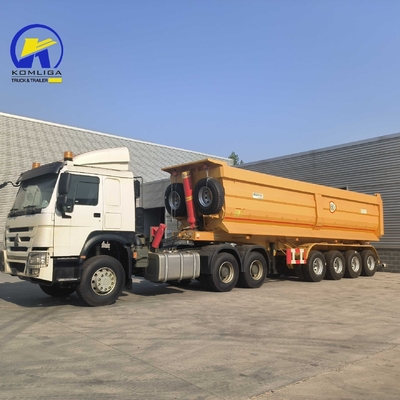 Semi-remorque à décharge de 50 tonnes avec base de roue 7000-8000 mm et certification GCC