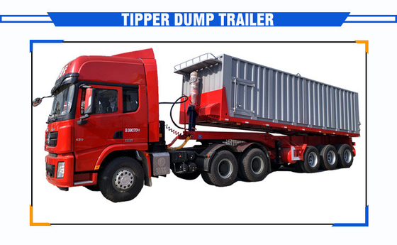 Trailers à décharge à bascule de 30 à 80 tonnes avec certification CE et systèmes de suspension de type bras croisé