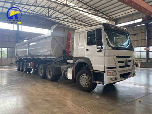 Semi-remorque pour camions lourds à plateau à 3 essieux Sinotruk Dump Tipper Cargo