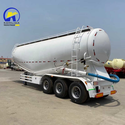 2 pièces ABS optionnel 3 essieux Ciment en vrac Tanker Semi-remorque avec porte- pneus de rechange