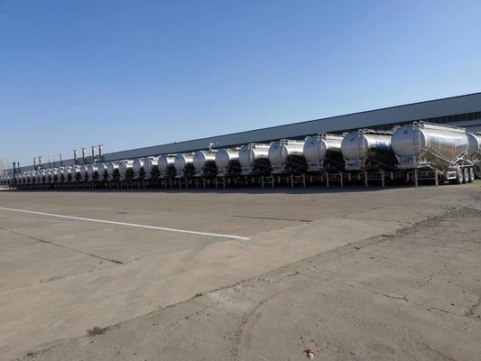 2 pièces ABS optionnel 3 essieux Ciment en vrac Tanker Semi-remorque avec porte- pneus de rechange